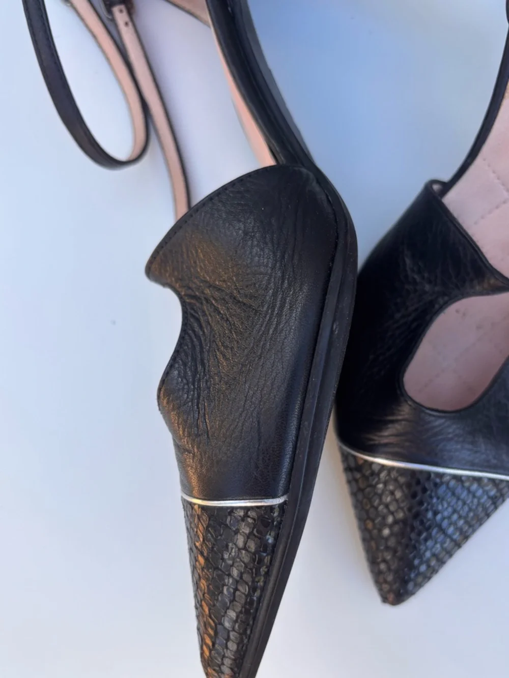 HISPANITAS| black leather two strap heels | size 42 - Picture 6 of 9